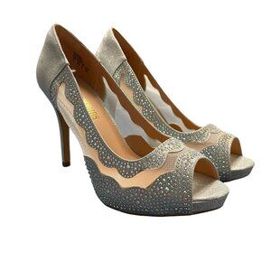 Dream Pairs Women's Divine High Heels Dress Pump Shoes Silver Size 8 (US)